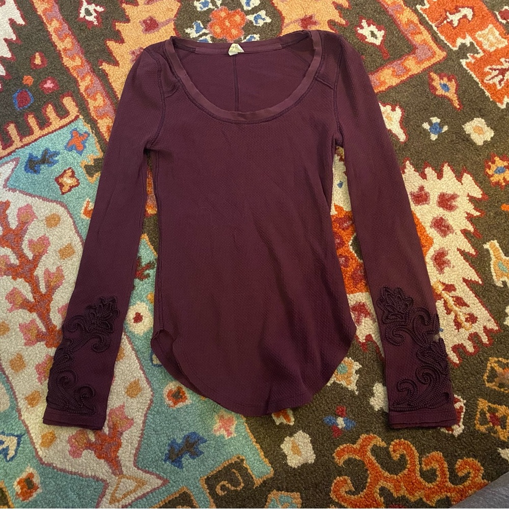 free people masquerade cuff thermal henley